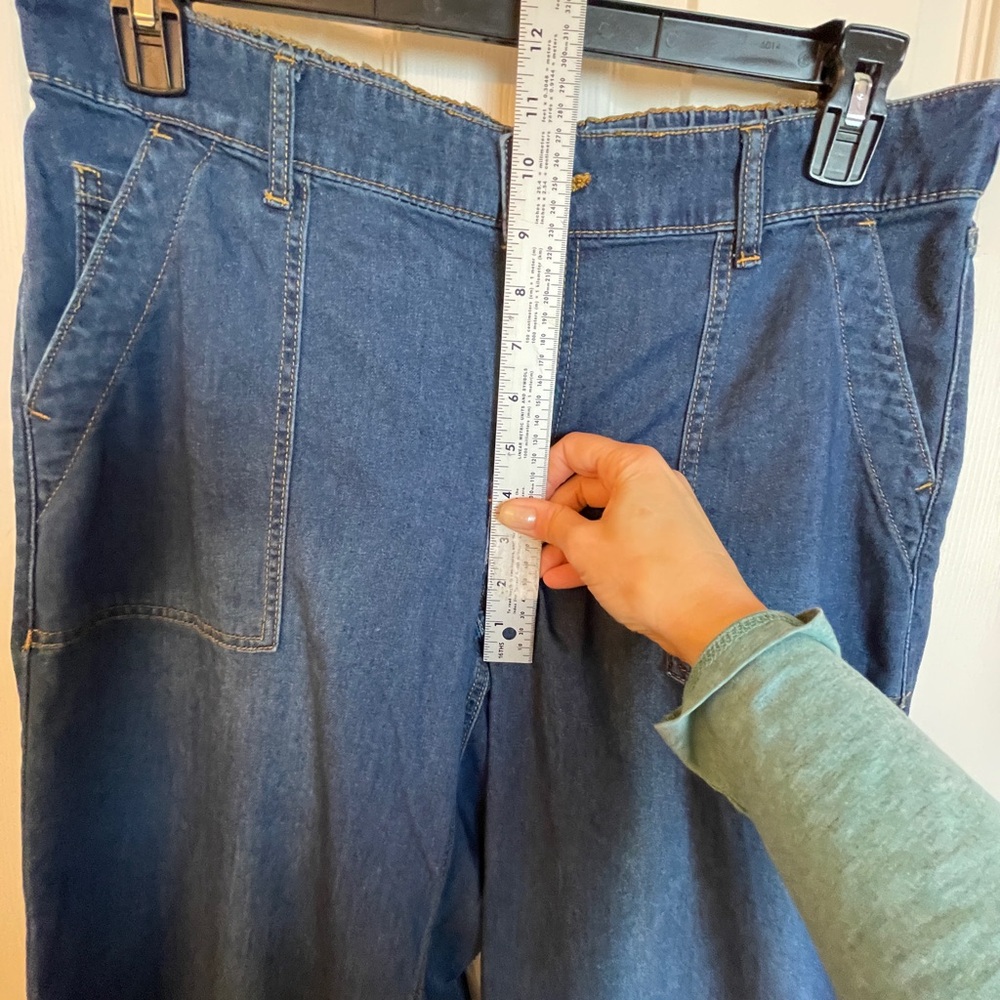 Project Indigo Wide Leg Utility Patch‎ Pocket Denim Jeans XL Dark Wash - Picture 8 of 15